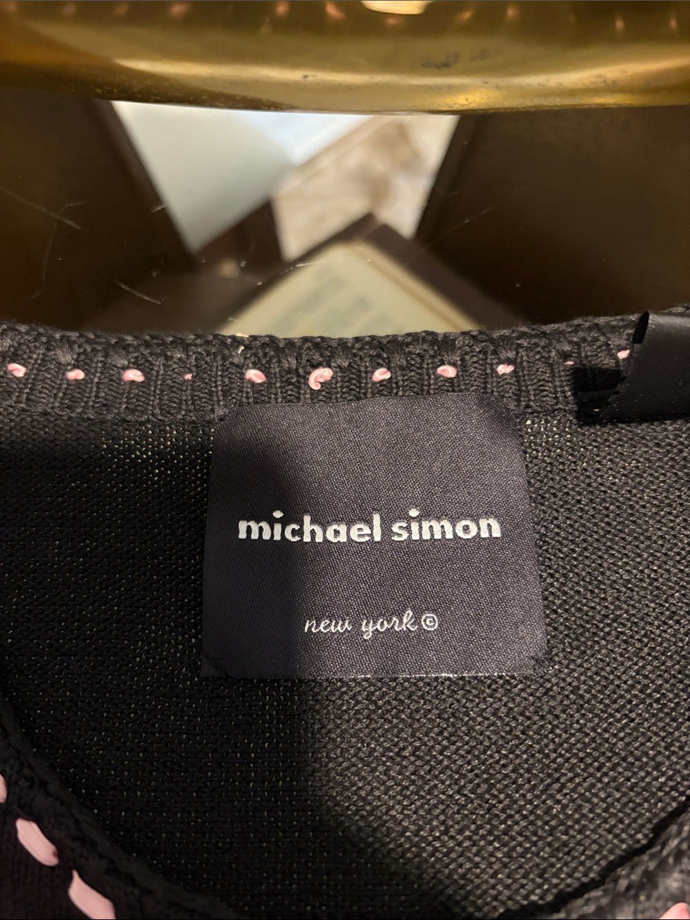 Michael Simon Black Top with Pink Accents